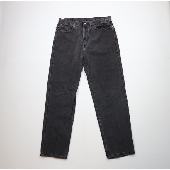 Vintage Y2K 2001 Levis 550 Mens 36x34 Distressed Relaxed Fit Denim Jeans Black
